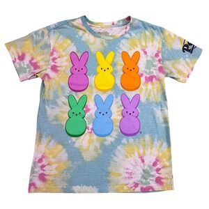 Peeps Brand Shirt Youth Size 10/12 Tie-Dye Easter Festive T-Shirt Short Sleeve